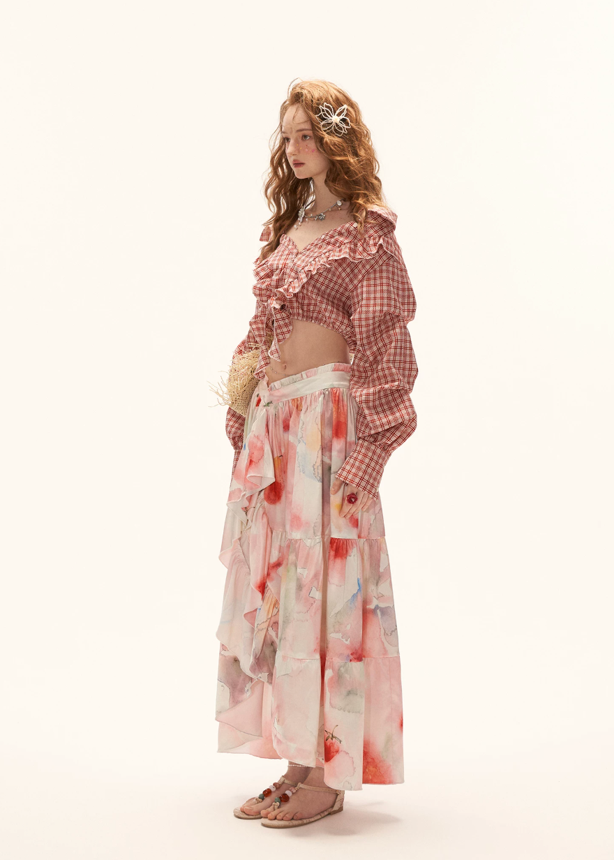 two piece set women, summer resort outfit, floral skirt set, puff sleeve top women, vacation outfit women, beach outfit women, aesthetic summer outfit, ruffle skirt outfit, korean fashion set, casual summer outfits, colorful summer outfit, feminine summer set, travel outfit women, lightweight summer clothing, boho summer outfit, trendy summer set, cute summer outfit, statement outfit women, chic resort wear, flowy skirt set

