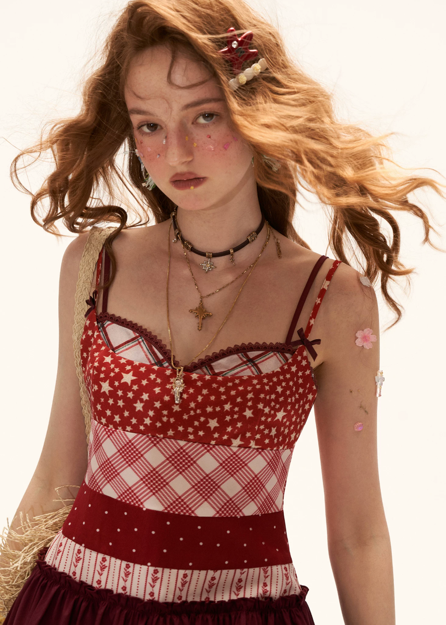 red mini dress women, camisole dress women, plaid mini dress, summer 2026 outfits, korean fashion dress, casual summer dress, vintage style dress, aesthetic summer outfit, flared mini dress, cute summer dress, lightweight summer dress, feminine casual outfit, trendy mini dress, everyday summer outfit, retro style dress, statement summer dress, chic casual dress, playful summer outfit, patchwork dress women, stylish mini dress