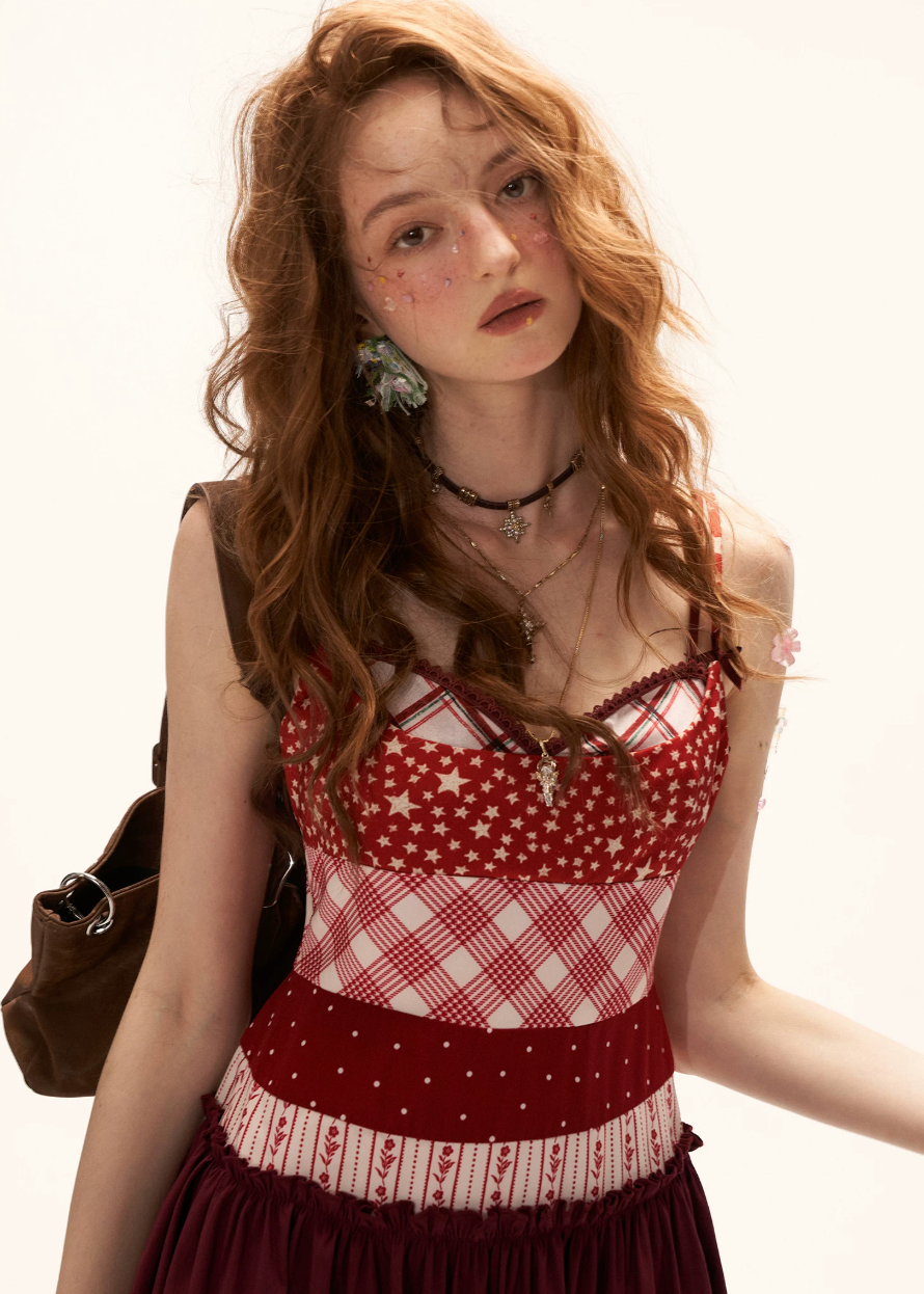 red mini dress women, camisole dress women, plaid mini dress, summer 2026 outfits, korean fashion dress, casual summer dress, vintage style dress, aesthetic summer outfit, flared mini dress, cute summer dress, lightweight summer dress, feminine casual outfit, trendy mini dress, everyday summer outfit, retro style dress, statement summer dress, chic casual dress, playful summer outfit, patchwork dress women, stylish mini dress
