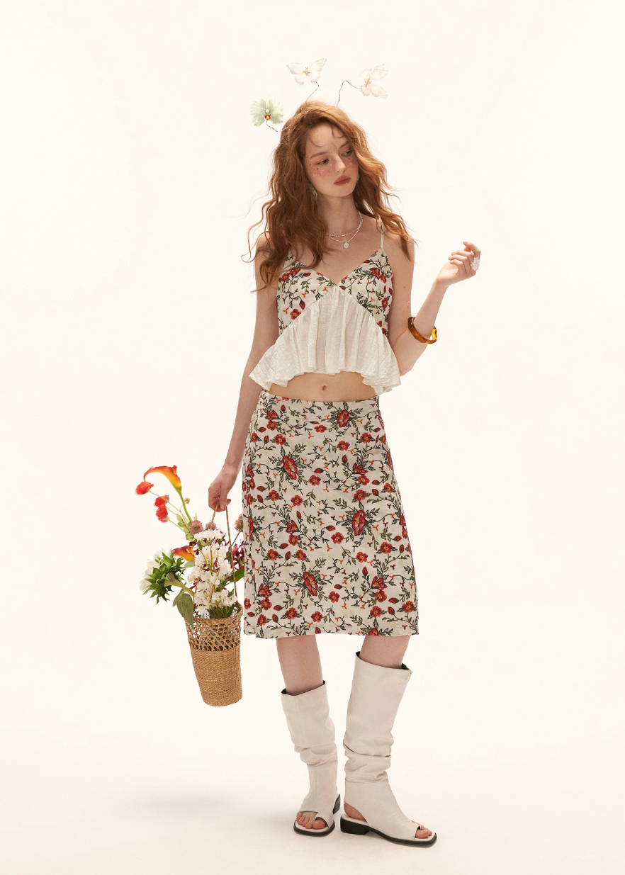floral camisole top women, ruffle camisole top, summer top women, embroidered top women, korean fashion top, casual summer outfit, aesthetic outfit women, loose fit camisole, lightweight summer top, vacation outfit women, feminine summer top, breathable summer clothing, cute summer top, trendy camisole women, everyday summer outfit, flowy camisole top, romantic summer outfit, boho summer top, chic casual outfit, statement summer top