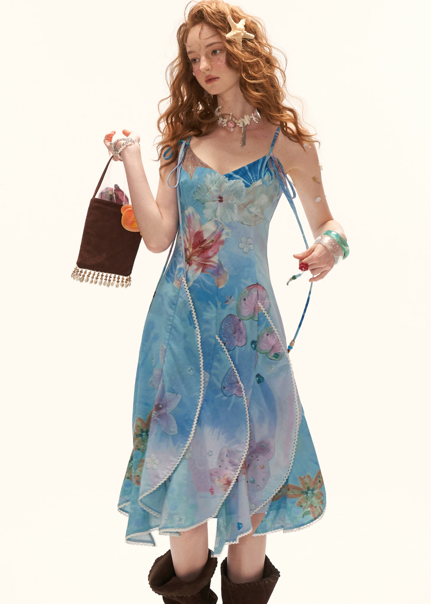 blue maxi dress women, floral maxi dress, summer 2026 outfits, beach vacation dress, korean fashion dress, layered chiffon dress, seaside outfit women, aesthetic summer dress, flowy maxi dress, vacation dress women, elegant summer dress, lightweight summer dress, feminine maxi dress, dreamy outfit women, statement summer dress, chic vacation outfit, ocean inspired dress, long summer dress, romantic summer outfit, resort wear dress