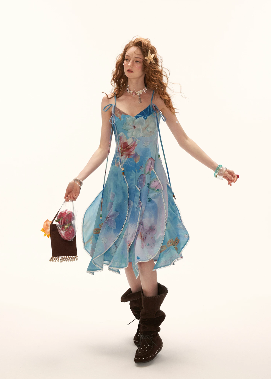 blue maxi dress women, floral maxi dress, summer 2026 outfits, beach vacation dress, korean fashion dress, layered chiffon dress, seaside outfit women, aesthetic summer dress, flowy maxi dress, vacation dress women, elegant summer dress, lightweight summer dress, feminine maxi dress, dreamy outfit women, statement summer dress, chic vacation outfit, ocean inspired dress, long summer dress, romantic summer outfit, resort wear dress
