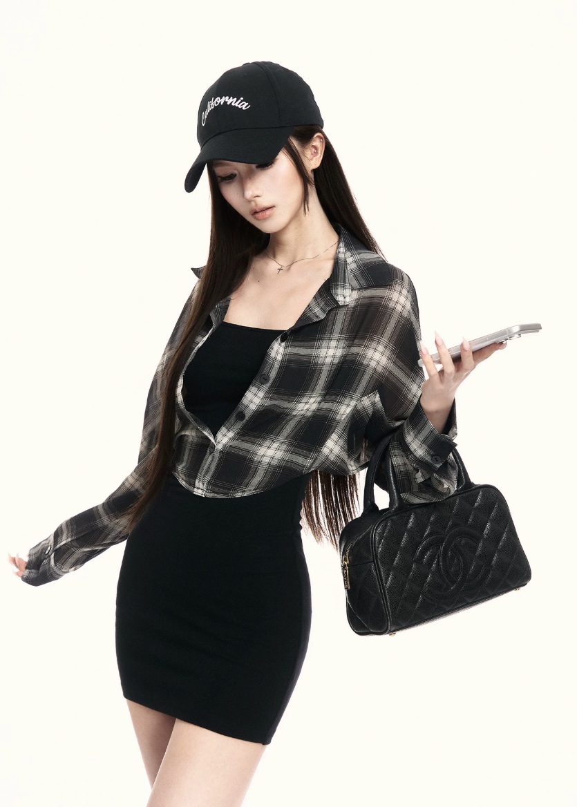two piece dress women, plaid mini dress, bodycon dress women, korean fashion dress, slim fit dress women, check shirt dress, casual chic outfit, street style dress, y2k outfit women, fitted mini dress, everyday dress women, modern minimal dress, trendy mini dress, layering dress style, structured dress women, fashion forward outfit, short dress women, urban style outfit, sleek silhouette dress, versatile mini dress