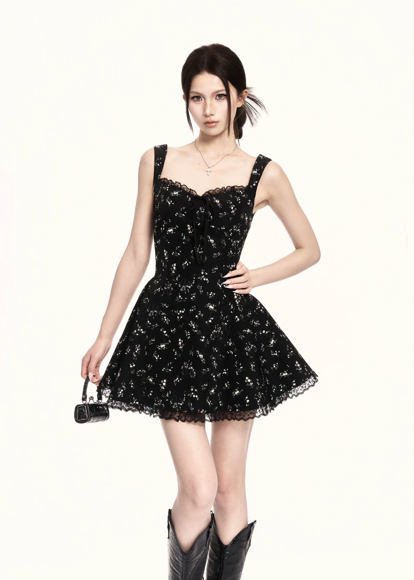 square neck dress women, black mini dress women, floral mini dress, puff skirt dress, korean fashion dress, slim fit dress women, structured dress women, summer outfit ideas, vacation dress women, elegant mini dress, fitted waist dress, chic minimal dress, short dress women, modern feminine outfit, flattering mini dress, clean silhouette dress, stylish black dress, trendy mini dress, parisian style dress, statement mini dress