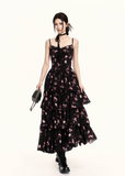 floral maxi dress women, tiered maxi dress, long dress women, korean fashion dress, slim fit dress women, summer outfit ideas, vacation dress women, elegant maxi dress, camisole maxi dress, chic minimal dress, long summer dress, modern feminine outfit, flattering waist dress, stylish maxi dress, trendy maxi dress, parisian style dress, statement dress women, layered maxi dress, clean silhouette dress, refined floral dress