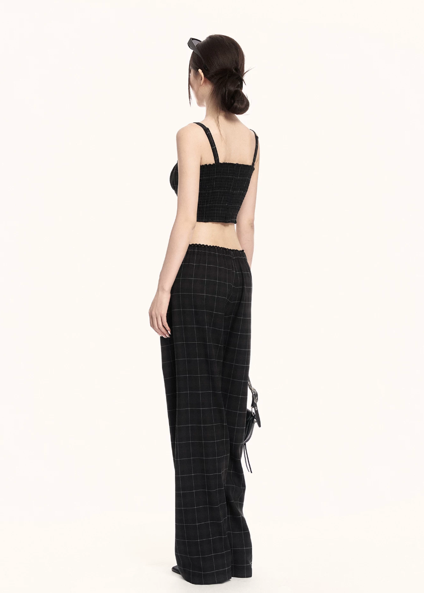 two piece set women, plaid set women, wide leg pants set, korean fashion outfit, crop top set women, summer outfit ideas, casual two piece outfit, street style outfit women, coordinated set women, chic minimal outfit, relaxed fit pants women, trendy two piece set, everyday outfit women, modern style outfit, fashion forward set, clean silhouette outfit, stylish summer set, casual chic outfit, minimalist fashion set, versatile outfit women