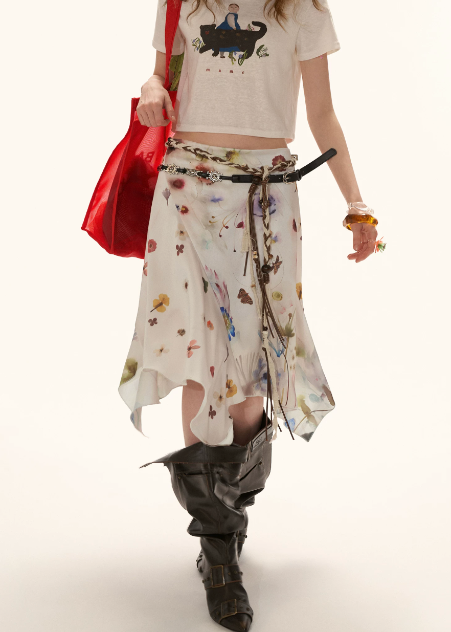midi skirt women, summer 2026 outfits, floral midi skirt, satin skirt women, vacation outfit women, flower field outfit, brunch outfit women, korean fashion skirt, casual summer outfit, aesthetic outfit women, lightweight summer skirt, flowy midi skirt, feminine summer outfit, picnic outfit women, boho summer skirt, stylish midi skirt, trendy summer outfit, elegant summer skirt, asymmetrical skirt women, versatile summer skirt