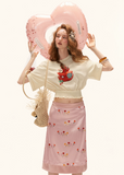 summer 2026 outfits, summer outfit ideas, vacation outfit women, picnic outfit women, brunch outfit women, flower field outfit, casual summer outfits women, pink satin skirt, floral midi skirt women, french a line skirt, vintage floral skirt, garden skirt outfit, romantic summer skirt, soft girl summer outfit, feminine vacation outfit