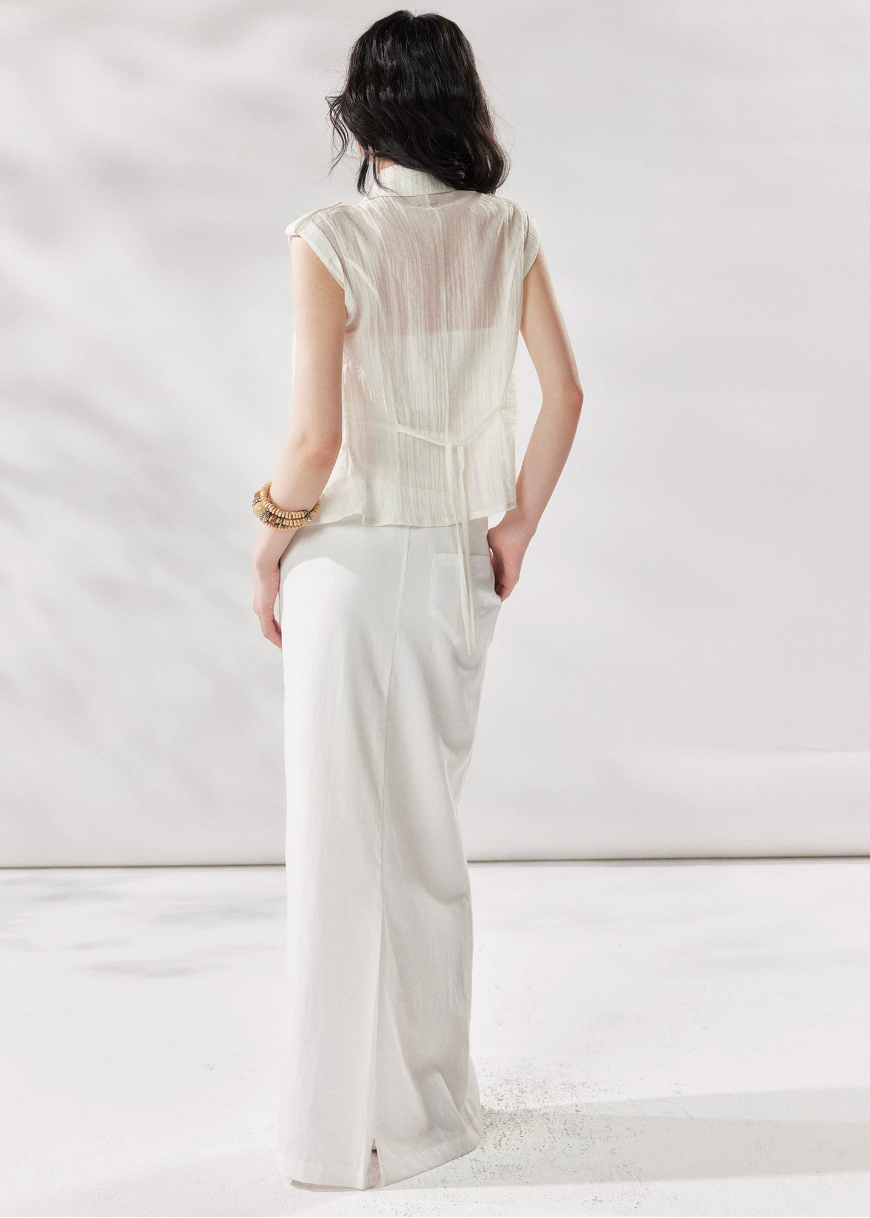 white linen skirt, high waist maxi skirt, drawstring skirt women, korean fashion skirt, long straight skirt, minimalist summer skirt, relaxed summer outfit, white maxi skirt women, linen blend skirt, vacation skirt outfit, casual elegant skirt, soft drape skirt