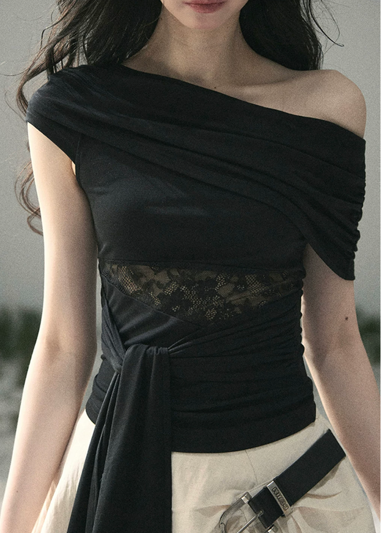 off shoulder lace top, asymmetric summer top, korean fashion blouse, french style lace top, lace cut out top women, slim fit summer blouse, romantic summer top, vacation outfit women, white off shoulder top, black off shoulder top, feminine summer outfit, elegant casual top