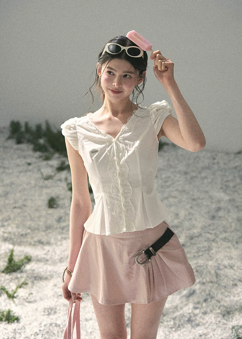 aomalm skirt, a line mini skirt, feminine korean skirt, french style mini skirt, blush summer skirt, high waist mini skirt, puffy skirt women, romantic summer skirt, cute korean outfit, soft girl mini skirt, lyocell blend skirt, pretty summer outfit</p>