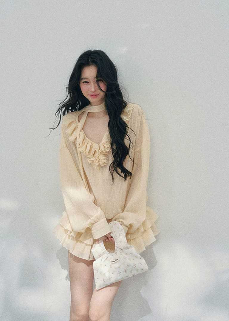 aomalm dress, ruffle mini dress, pink chiffon dress, feminine korean dress, romantic summer dress, layered mini dress, korean fashion dress, soft girl dress, vacation dress women, summer date outfit, blush ruffle dress, french romantic dress