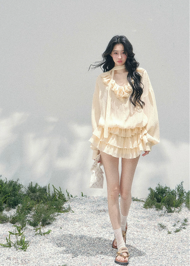 aomalm dress, ruffle mini dress, pink chiffon dress, feminine korean dress, romantic summer dress, layered mini dress, korean fashion dress, soft girl dress, vacation dress women, summer date outfit, blush ruffle dress, french romantic dress