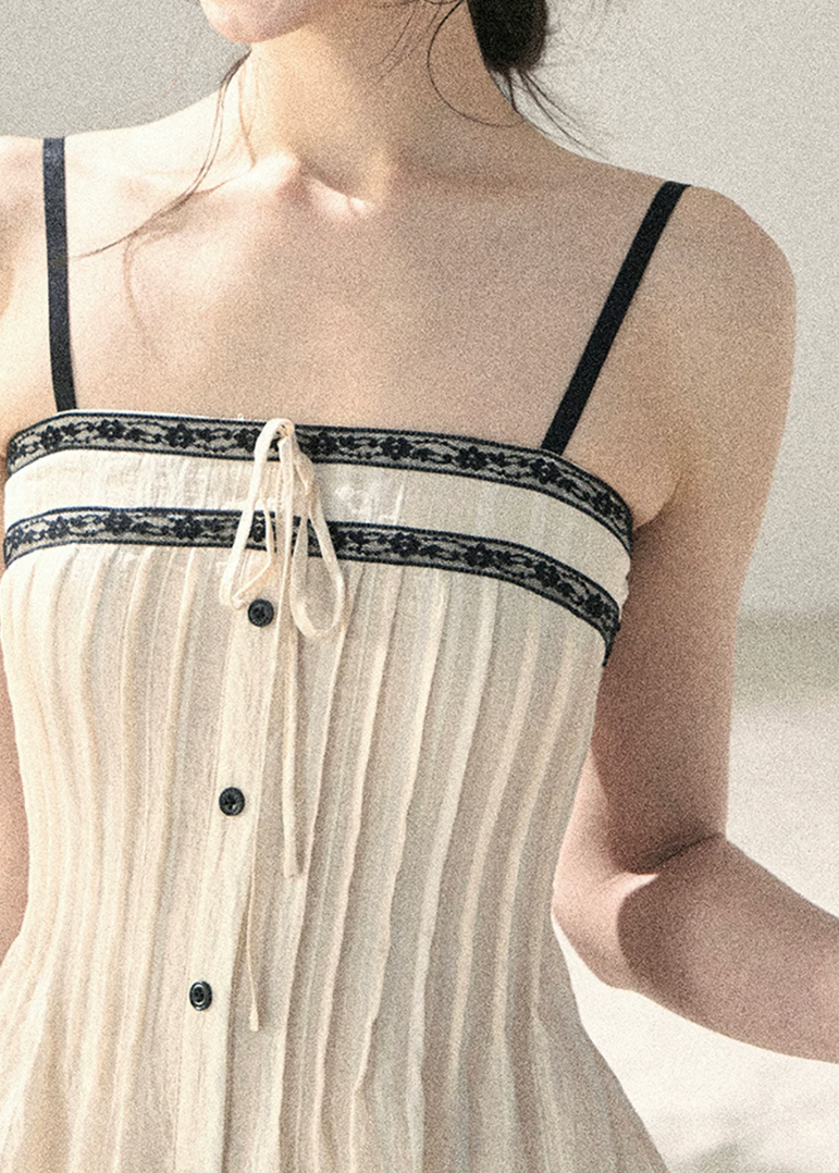 aomalm top, pleated cami top, seafoam summer top, korean fashion top, feminine summer blouse, contrast trim cami, peplum summer top, french style top women, slim fit cami top, elegant casual top, summer date outfit top, soft girl summer top