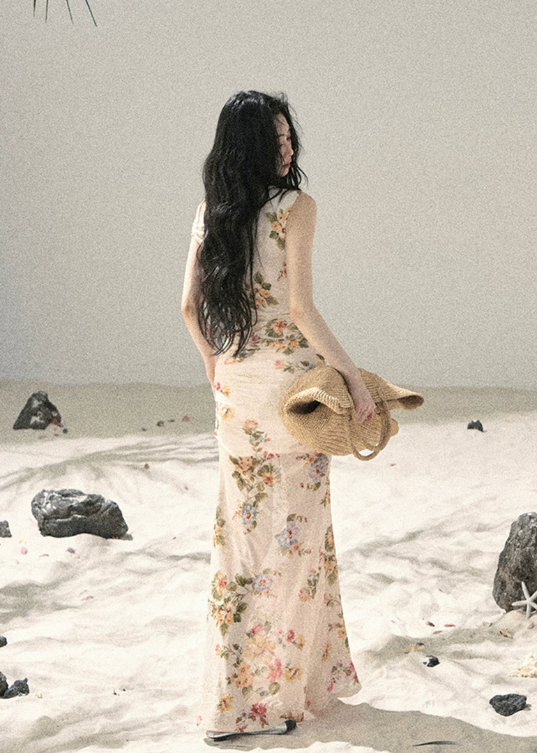aomalm floral dress, mesh floral dress, one shoulder dress, korean feminine dress, romantic summer dress, bodycon floral dress, french style floral dress, mini floral dress, long floral dress, summer date dress, elegant mesh dress, soft girl floral outfit