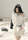 aomalm dress, off shoulder mini dress, french ruffle dress, cake dress women, korean feminine dress, ivory summer dress, romantic mini dress, tiered ruffle dress, soft girl summer dress, vacation dress women, elegant off shoulder dress, short summer dress