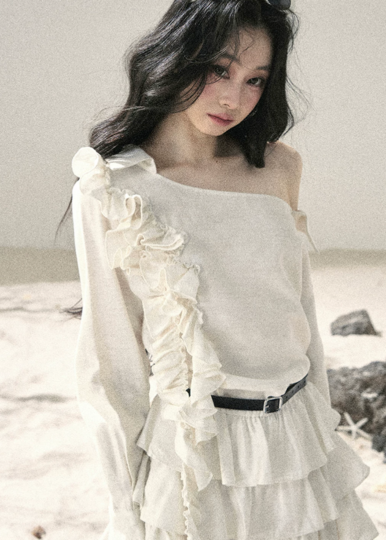 aomalm dress, off shoulder mini dress, french ruffle dress, cake dress women, korean feminine dress, ivory summer dress, romantic mini dress, tiered ruffle dress, soft girl summer dress, vacation dress women, elegant off shoulder dress, short summer dress