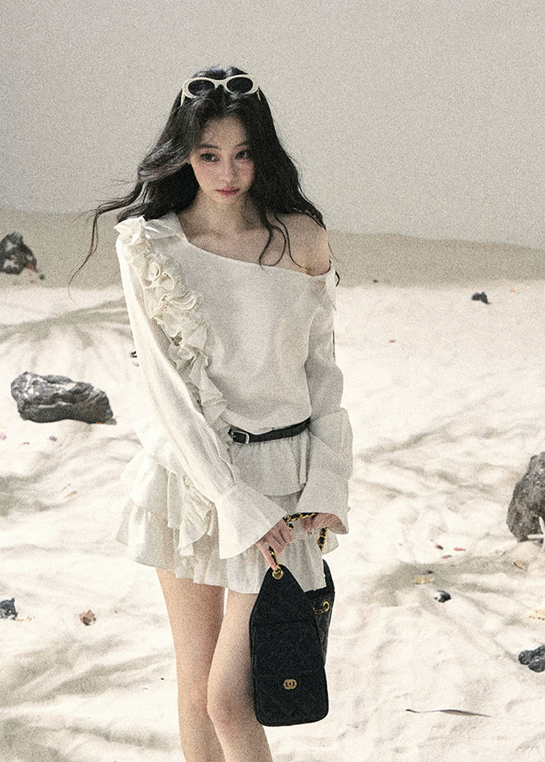 aomalm dress, off shoulder mini dress, french ruffle dress, cake dress women, korean feminine dress, ivory summer dress, romantic mini dress, tiered ruffle dress, soft girl summer dress, vacation dress women, elegant off shoulder dress, short summer dress