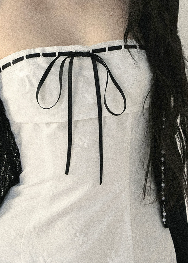 aomalm dress, white lace mini dress, korean feminine dress, french style mini dress, ribbon trim dress, lace hem dress, romantic summer dress, body skimming mini dress, cute white dress women, elegant summer mini dress, date night dress, korean summer outfit