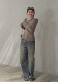 oakmoo top, lyocell linen top, slim fit long sleeve top, summer sun protection top, lightweight summer top, sheer long sleeve tee, korean minimal top, breathable slim top women, elegant casual summer top, white fitted long sleeve top, refined basic top, airy summer layering top