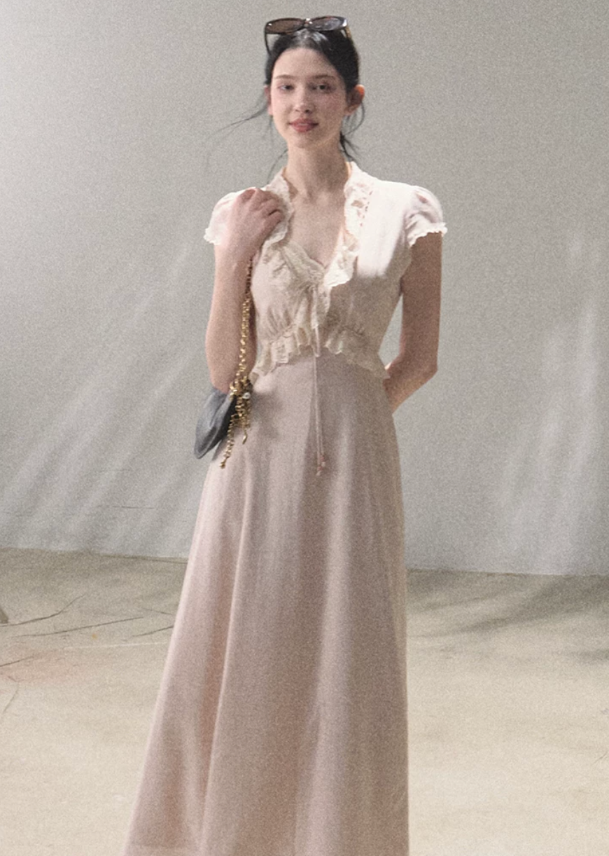 oakmoo dress, lace-up summer dress, resort dress women, lyocell linen dress, feminine summer dress, korean minimal dress, romantic vacation dress, elegant maxi dress, elegant mini dress, waist defined dress, soft summer dress, paris inspired dress