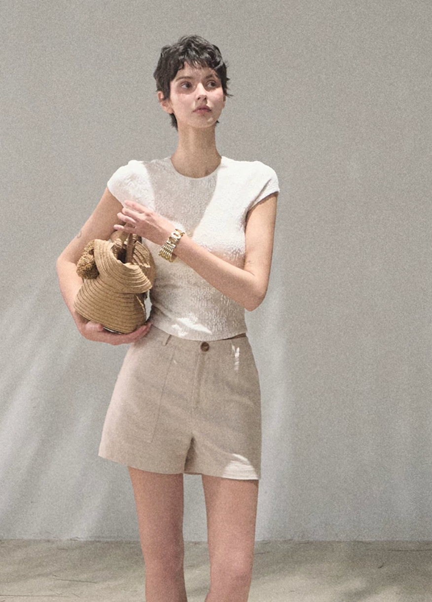 oakmoo top, lace patchwork top, short sleeve lace top, korean minimal fashion, slim fit summer top, floral lace t-shirt, white lace tee women, stretchy lace top, quiet luxury casual top, feminine summer top, refined everyday outfit, korean summer outfit