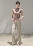 oakmoo top, slim short sleeve t-shirt, lyocell cotton top, korean minimal fashion, striped summer top, waist skimming tee, soft fitted t-shirt, quiet luxury basic top, breathable summer tee, minimalist summer outfit, refined casual top, everyday slim tee