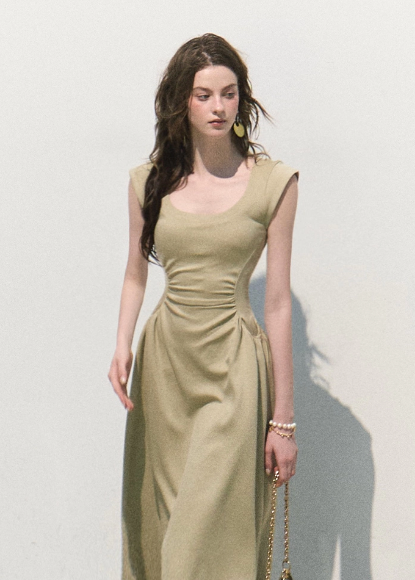 oakmoo dress, white tank dress, a-line summer dress, waist cinching dress, korean minimal dress, elegant summer dress, white vacation dress, short white dress, long white dress, refined tank dress, quiet luxury dress, feminine summer outfit