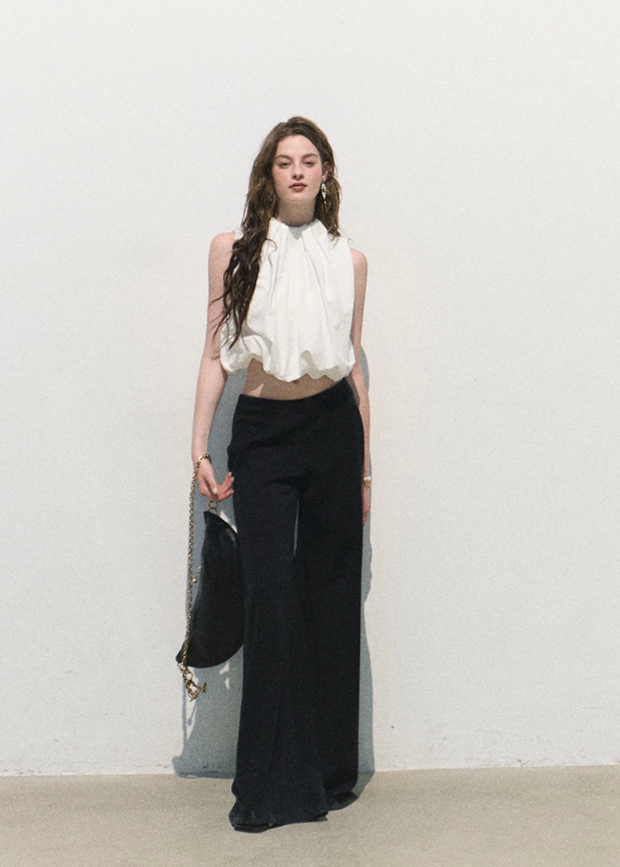oakmoo pants, modal wide leg pants, black wide leg pants, korean minimal fashion, casual summer pants, soft knit pants women, relaxed wide leg trousers, travel pants women, bare feel pants, quiet luxury casual pants, black lounge pants, effortless summer outfit