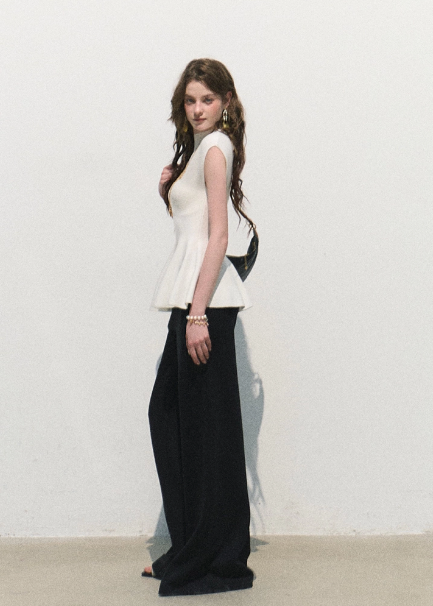 oakmoo pants, modal wide leg pants, black wide leg pants, korean minimal fashion, casual summer pants, soft knit pants women, relaxed wide leg trousers, travel pants women, bare feel pants, quiet luxury casual pants, black lounge pants, effortless summer outfit
