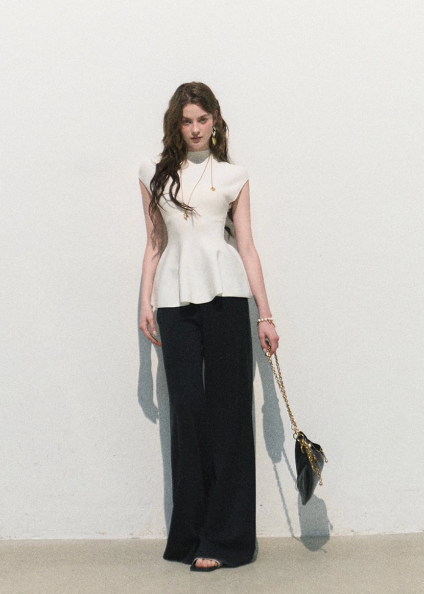 oakmoo pants, modal wide leg pants, black wide leg pants, korean minimal fashion, casual summer pants, soft knit pants women, relaxed wide leg trousers, travel pants women, bare feel pants, quiet luxury casual pants, black lounge pants, effortless summer outfit