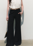 oakmoo pants, modal wide leg pants, black wide leg pants, korean minimal fashion, casual summer pants, soft knit pants women, relaxed wide leg trousers, travel pants women, bare feel pants, quiet luxury casual pants, black lounge pants, effortless summer outfit