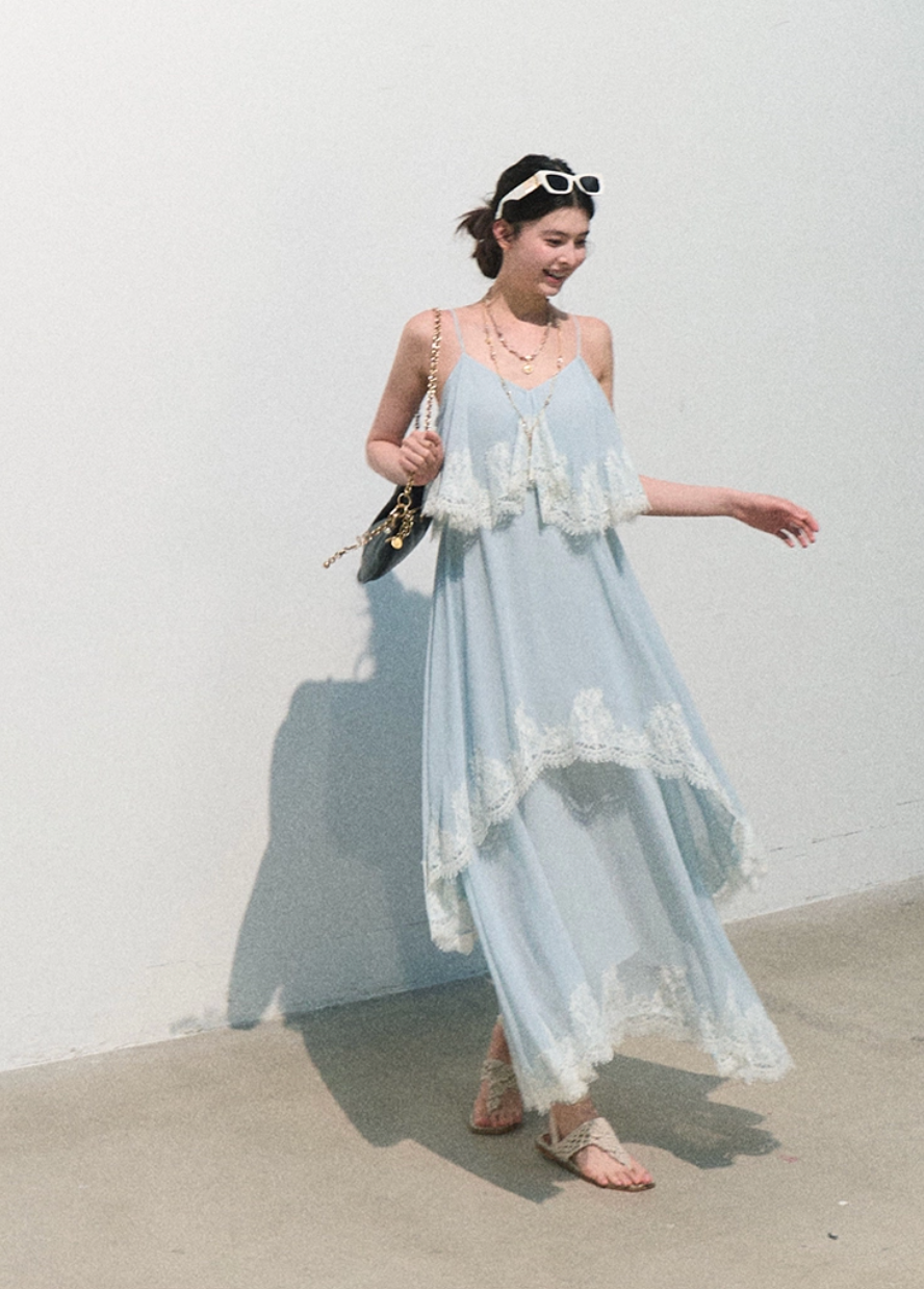 Always Collecting the World Lace Maxi Dress – nowa