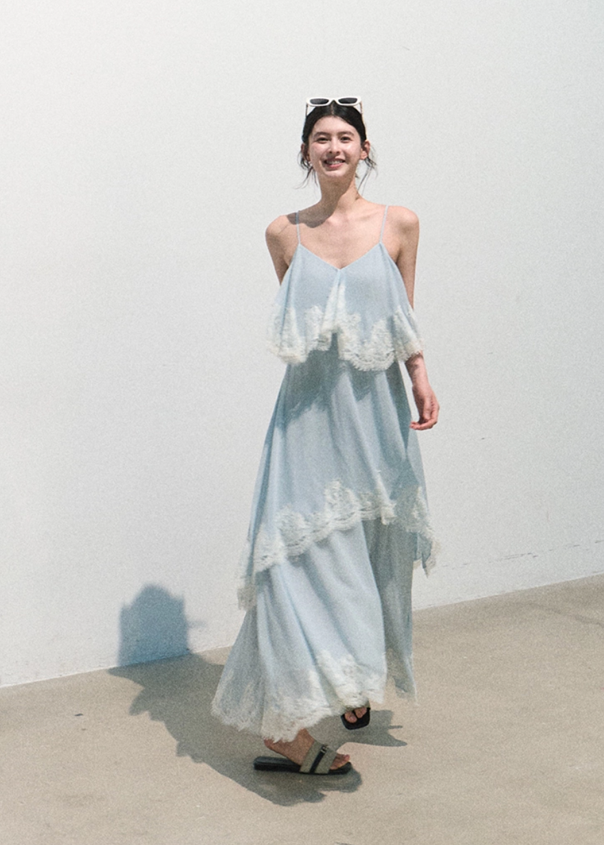 oakmoo dress, pink chiffon maxi dress, lace trim dress, off shoulder resort dress, feminine summer maxi dress, romantic vacation dress, seaside chiffon dress, elegant pink long dress, lace resort dress, soft occasion dress