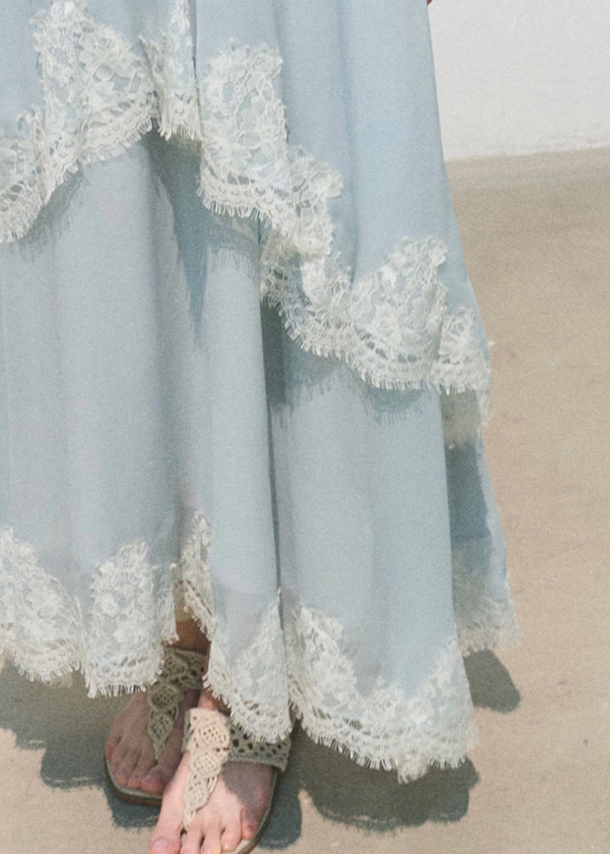 oakmoo dress, pink chiffon maxi dress, lace trim dress, off shoulder resort dress, feminine summer maxi dress, romantic vacation dress, seaside chiffon dress, elegant pink long dress, lace resort dress, soft occasion dress