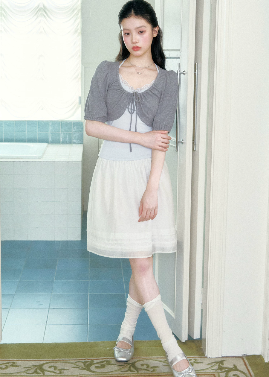 fragileheart skirt, blue white mini skirt, korean a line skirt, tencel mini skirt, feminine korean skirt, summer short skirt, soft girl skirt, korean campus skirt, white mini skirt, blue mini skirt, versatile summer skirt, korean fashion skirt