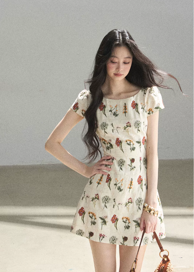 aomalm dress, embroidered floral mini dress, french floral dress, sleeveless vest dress, korean feminine dress, summer embroidered dress, vintage floral mini dress, floral short dress women, romantic summer dress, garden embroidery dress