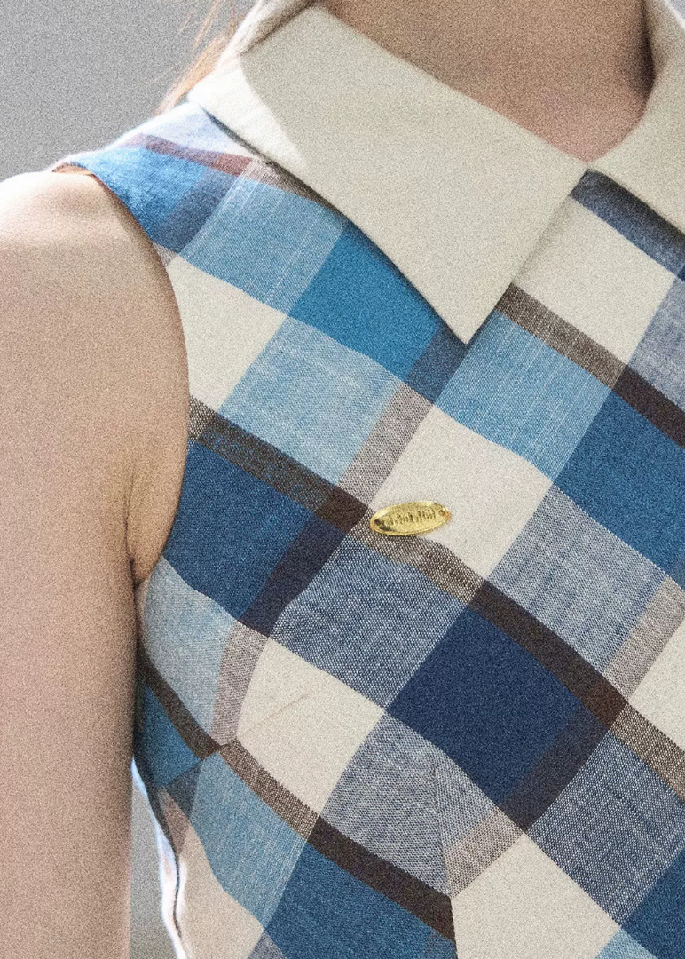 aomalm dress, plaid mini dress, polo collar dress, korean feminine dress, french vintage dress, diamond plaid dress, cotton summer dress, hip hugging mini dress, seaside summer dress, romantic plaid dress, korean summer fashion, feminine mini dress