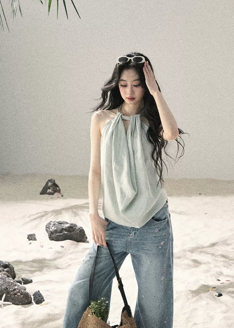 aomalm jeans, wide leg jeans women, sequin jeans, galaxy denim pants, korean feminine jeans, straight wide leg denim, summer jeans women, pear shape jeans, vintage blue jeans, cotton denim trousers, stardust jeans, feminine korean fashion