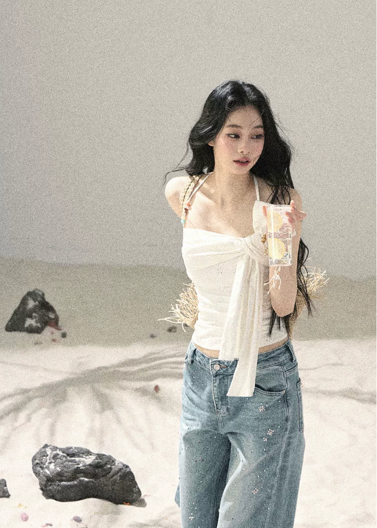 aomalm jeans, wide leg jeans women, sequin jeans, galaxy denim pants, korean feminine jeans, straight wide leg denim, summer jeans women, pear shape jeans, vintage blue jeans, cotton denim trousers, stardust jeans, feminine korean fashion