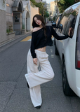 white wide leg pants, drawstring pants women, straight leg pants women, lyocell linen pants, relaxed commuter pants, white casual trousers, draped wide leg pants, summer white pants, feminine Korean fashion pants, minimal wide leg trousers, vacation outfit pants, soft lounge pants women, full length white pants, relaxed fit trousers, elegant casual pants