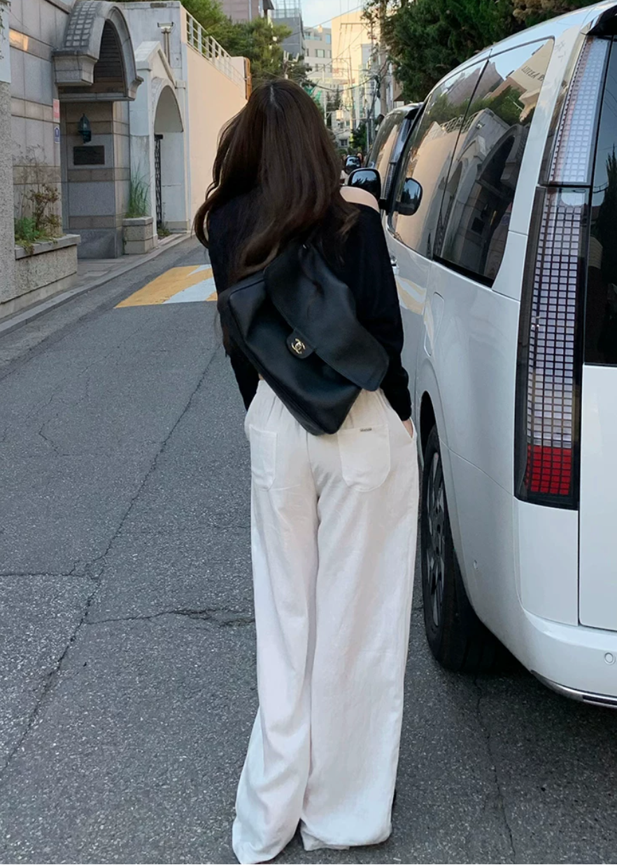 white wide leg pants, drawstring pants women, straight leg pants women, lyocell linen pants, relaxed commuter pants, white casual trousers, draped wide leg pants, summer white pants, feminine Korean fashion pants, minimal wide leg trousers, vacation outfit pants, soft lounge pants women, full length white pants, relaxed fit trousers, elegant casual pants