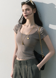 Slim-fit mint top with vertical jacquard texture