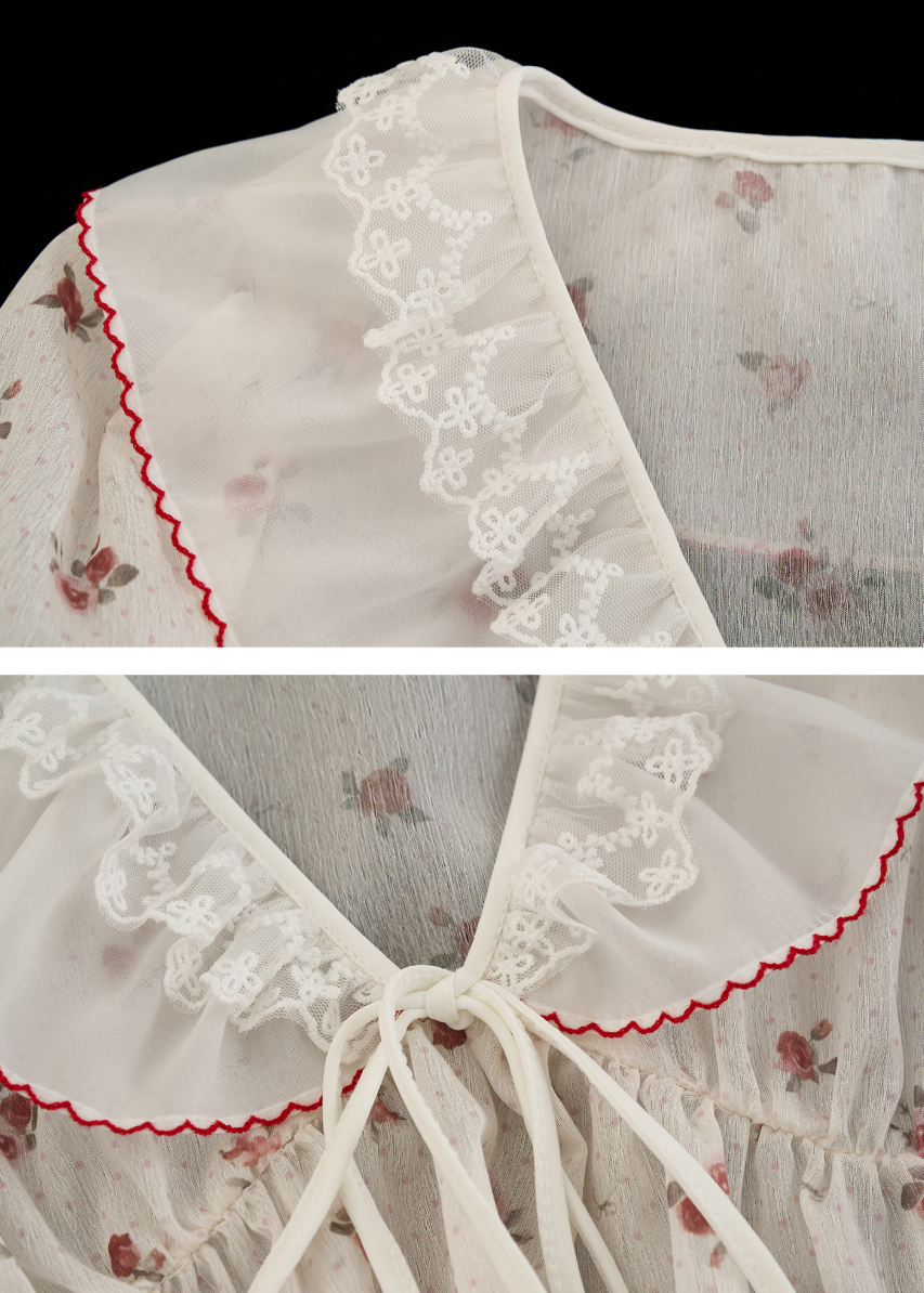 Lightweight floral cardigan top for summer