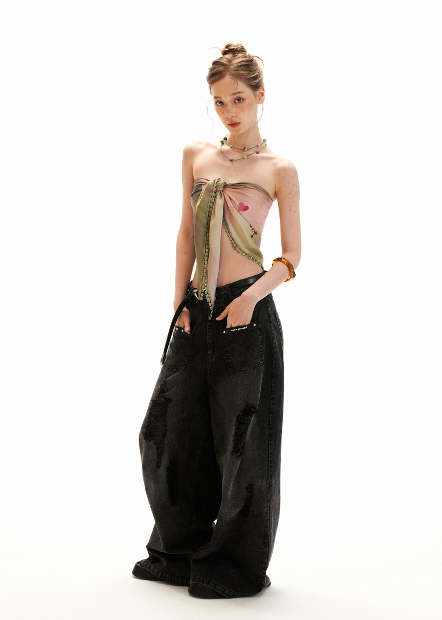 Two-way scarf-inspired top for summer styling