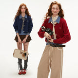 Fake two-piece sweater jacket