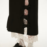 Maxi skirt fake two-piece black high-end skirt