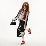 レースカラーセータートップス ゆったり 長袖