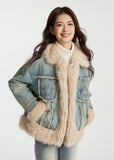 Fuzzy Star Denim Coat