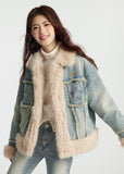 Fuzzy Star Denim Coat